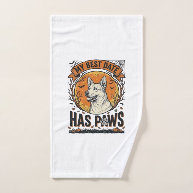 Camiseta de perro de Halloween para orgullosos due (Toalla de mano)