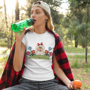 Camiseta de perro de los jardines de flores