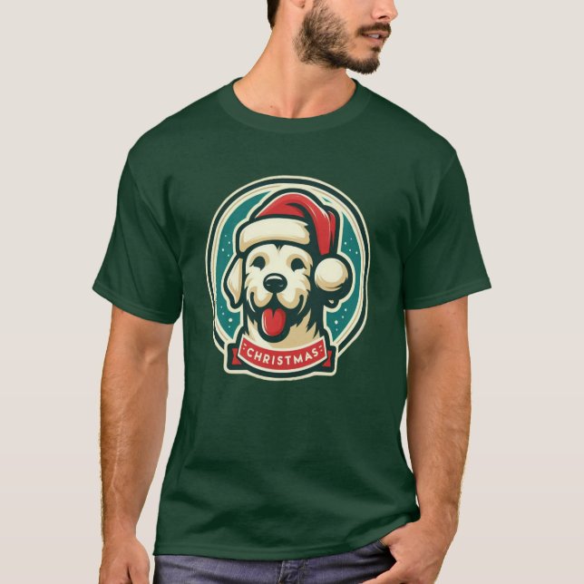 Camiseta de perro de Navidades de pelo (Anverso)
