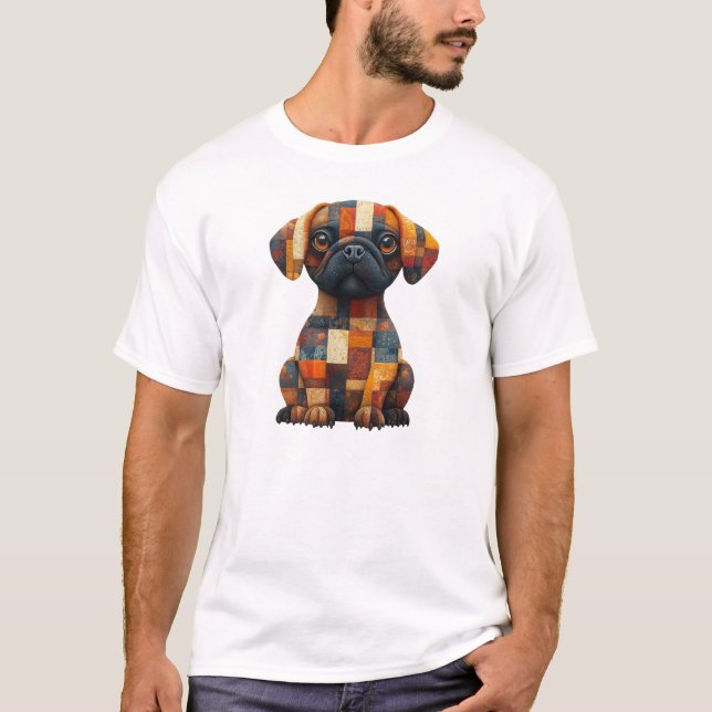 Camiseta De Perro De Patchwork (Anverso)