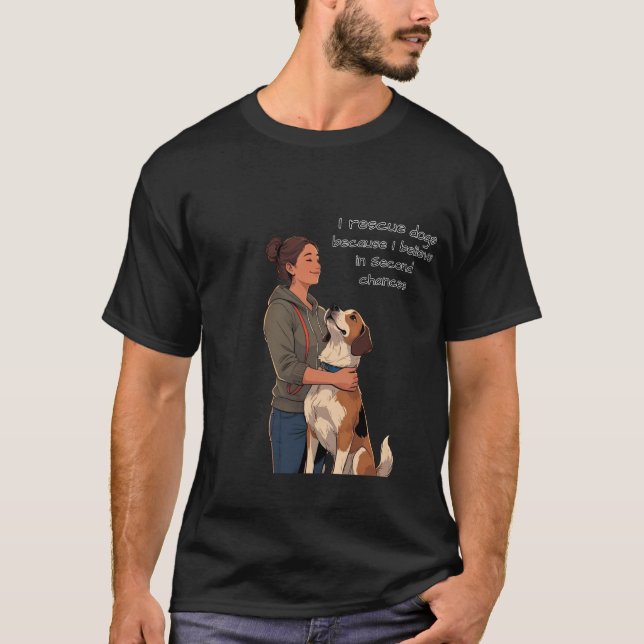 Camiseta de perro de rescate - Segunda oportunidad (Anverso)