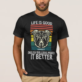 Camiseta de perro estilo retro de Bulldog inglés d