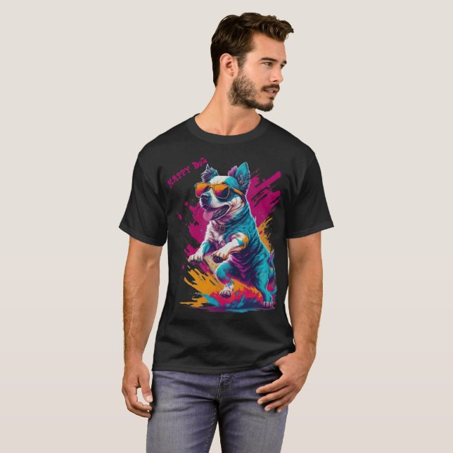 Camiseta de perro feliz para el amante del perro (Anverso completo)