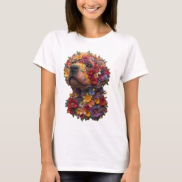 Camiseta de perro floral | Diseño de cachorro de f