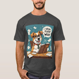 Camiseta de perro - Hablo con fluidez Woof - Padre