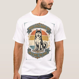 Camiseta de perro Husky Grabado Vintage Un perro m