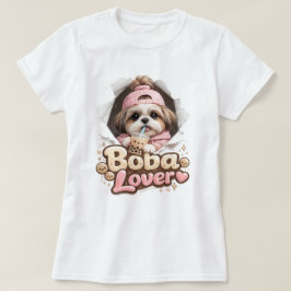 Camiseta de perro Kawaii Shih Tzu amante de Boba