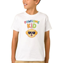 Camiseta de perro lindo para niños y niñas Pawsome