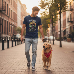 Camiseta de perro motero rebelde vintage