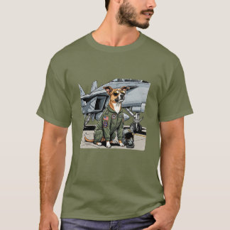 Camiseta de perro piloto de combate