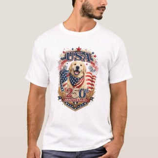 Camiseta de perro retriever dorado del 250 anivers