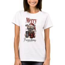 Camiseta de perro salchicha francés Navidades aleg