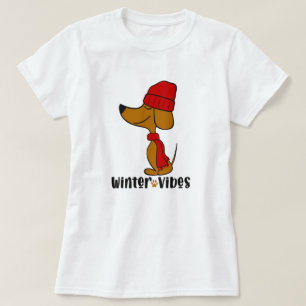 Camiseta de perro salchicha Vibraciones de Inviern