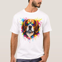 Camiseta de perro salpicado de color de Beagle gen