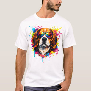 Camiseta de perro salpicado de color de Beagle gen