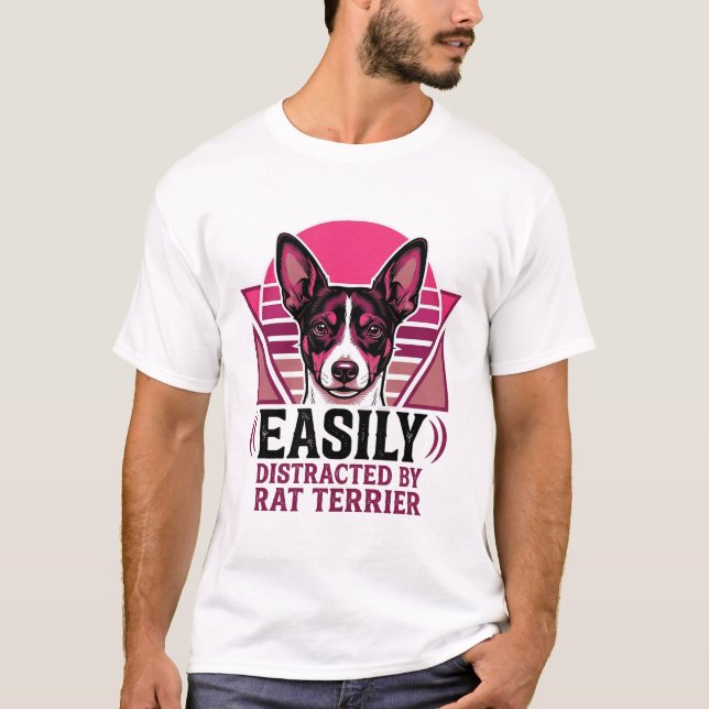 Camiseta de perro Terrier Rat Vintage Fácilmente D (Anverso)
