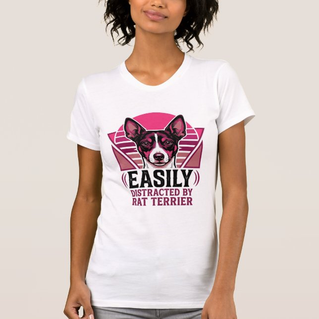 Camiseta de perro Terrier Rat Vintage Fácilmente D (Anverso)