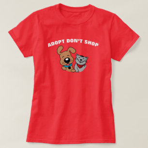 Camiseta de perro y gato Adoptar en lugar de Compr