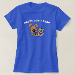 Camiseta de perro y gato Adoptar No Comprar
