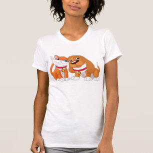 Camiseta De Perro Y Gato De Mujeres