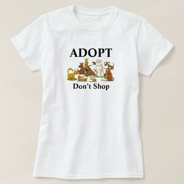 Camiseta de perros de rescate Adopt Don’t Shop (Diseño del anverso)