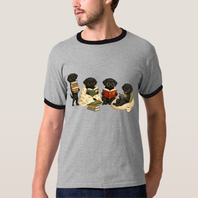 Camiseta de perros lectores lindos | Regalo para a (Anverso)