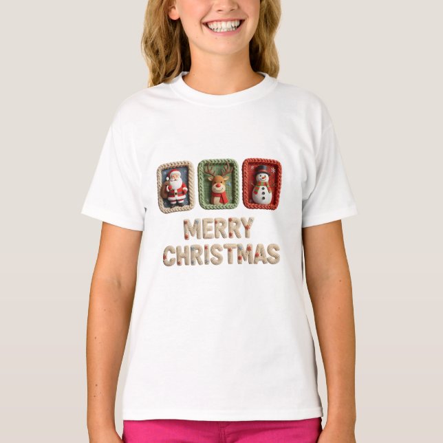 Camiseta de personajes de Navidad tejidos (Anverso)