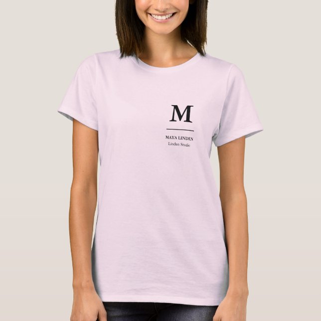 Camiseta de personal con cuello rosa – Diseño de l (Anverso)