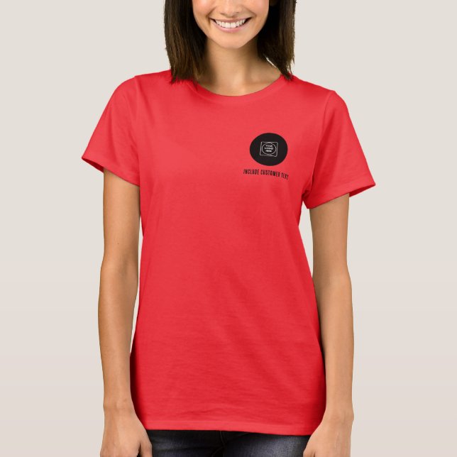 Camiseta de personal con texto de logotipo minimal (Anverso)