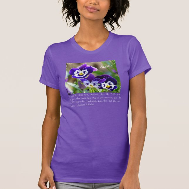Camiseta de Personalizable de Flor y Escritura de  (Anverso)