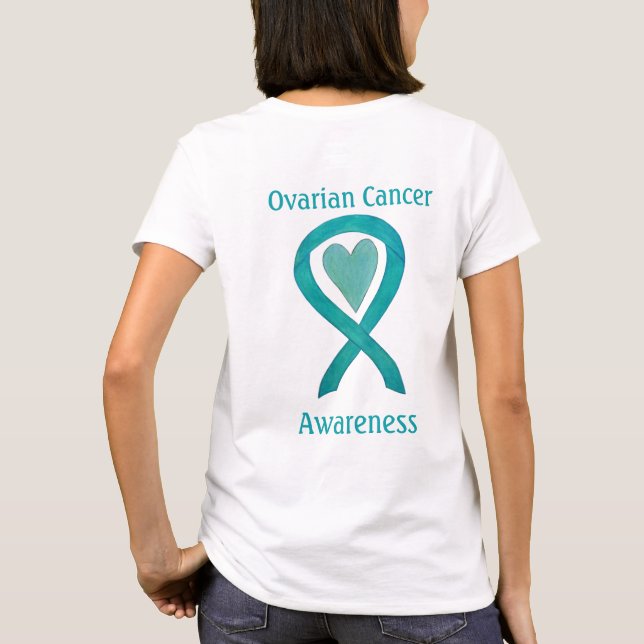 Camiseta de Personalizado cardíaco de Cáncer de Ov (Reverso)