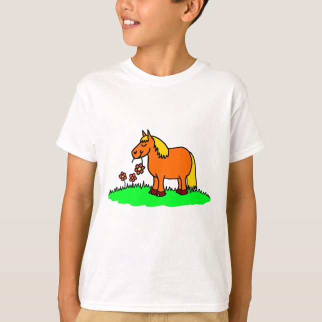Camiseta de Personalizado de flores y pony (Anverso)