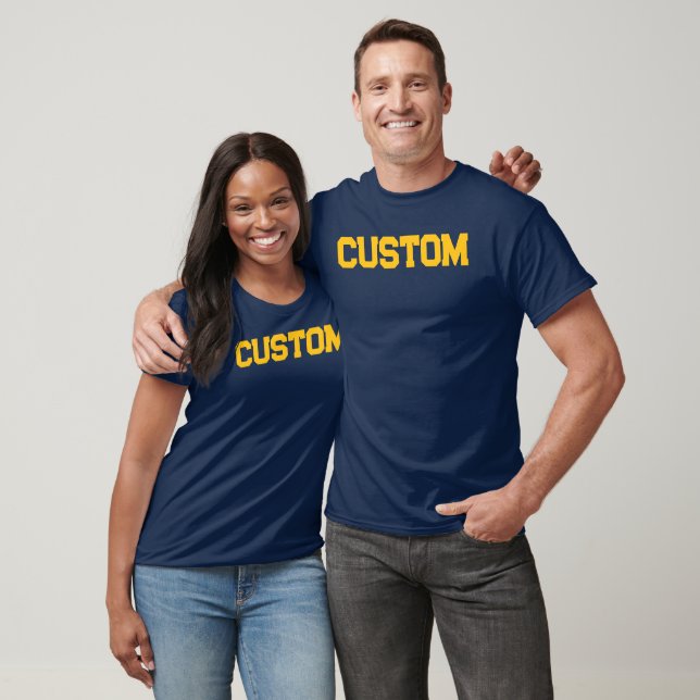 Camiseta de PERSONALIZADO de marina y oro (Unisexo)