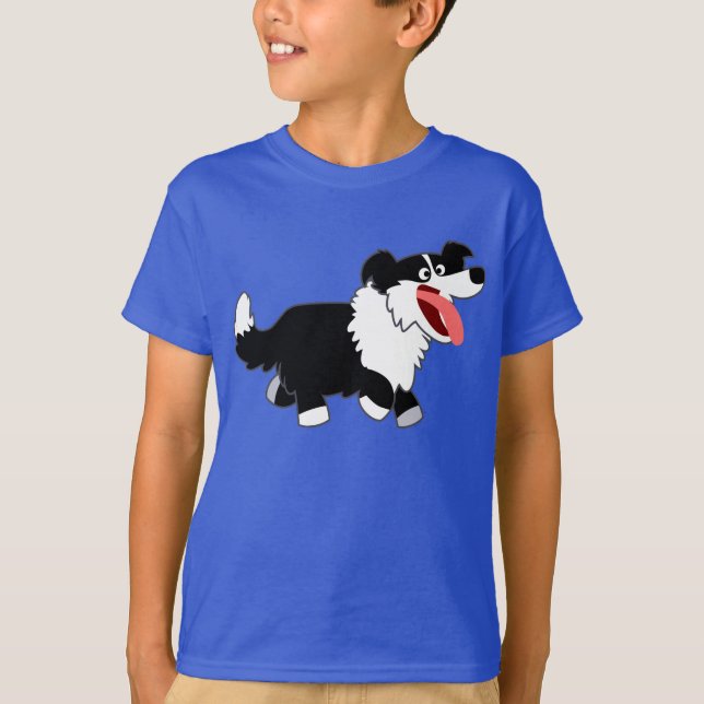 Camiseta de Personalizado feliz de la frontera de  (Anverso)