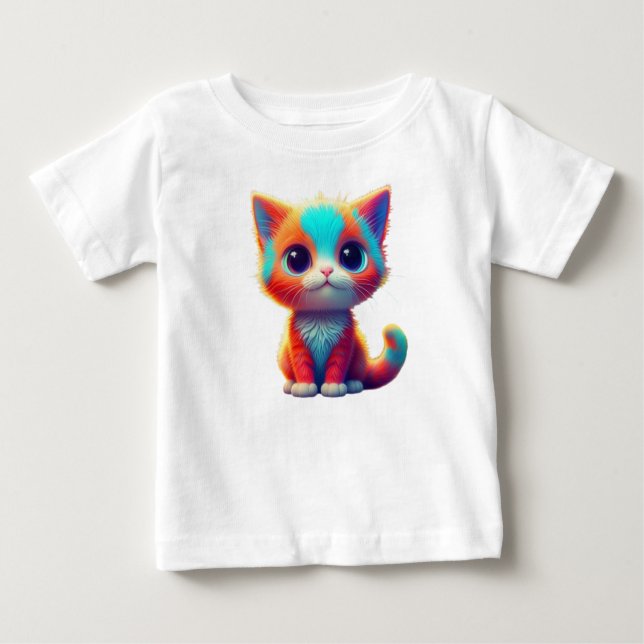 Camiseta de Personalizado gatita color arcoiris (Anverso)