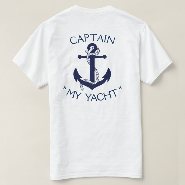 Camiseta De personalizado Yacht Anchor "Tu Nombre  (Reverso del diseño)