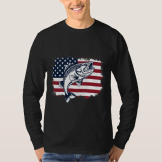 Camiseta de pesca Bandera de pesca de Estados Unid