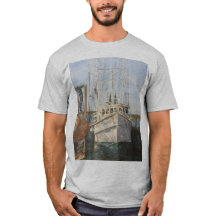 Camiseta de pesca costera con camarón de agua