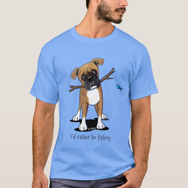 Camiseta de pesca de Boxer de KiniArt (Anverso)