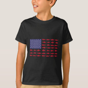 Camiseta de pesca de la bandera americana 4 de jul