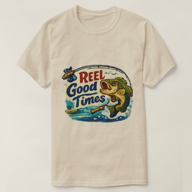 Camiseta de pesca divertida (Diseño del anverso)