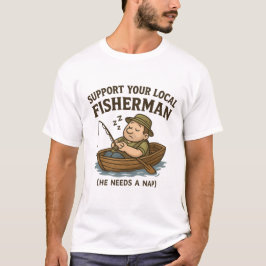 Camiseta de pesca divertida - "Apoya a su pescador