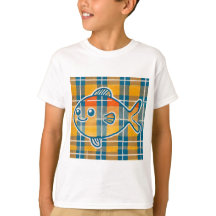 Camiseta de pescado de Tartán