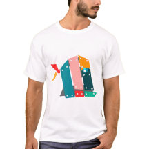 Camiseta de pescado mecánico geométrica