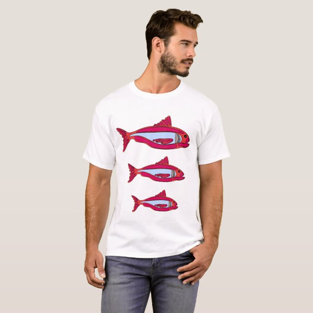 Camiseta de pescado para hombres (Anverso completo)