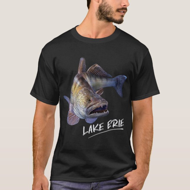 Camiseta de pescadores del lago Erie Walleye (Anverso)