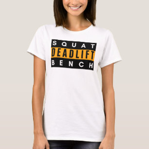 Camiseta de Peso Muerto, Sentadilla y Press de Ban