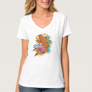 Camiseta de pez dorado koi colorido