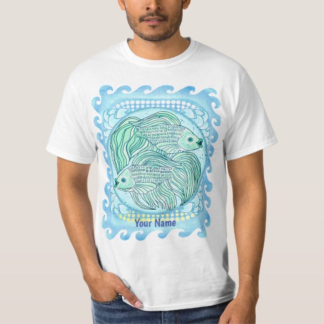 Camiseta de pez koi azul (Anverso)