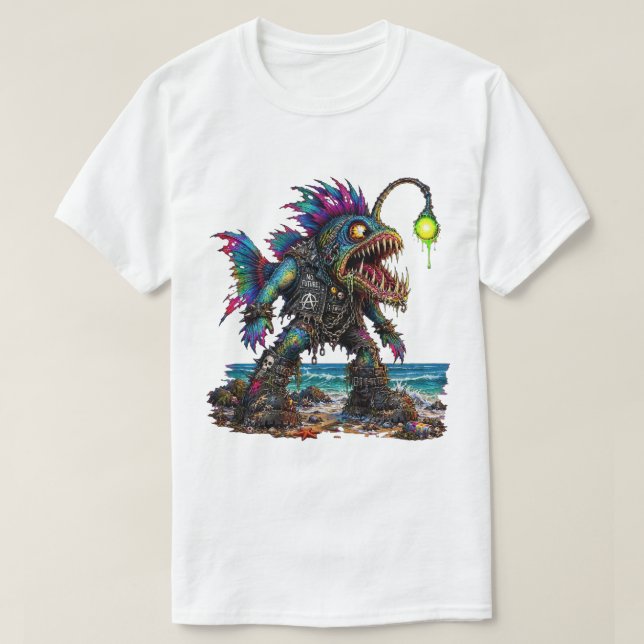 Camiseta de pez linterna No Future Punk (Diseño del anverso)